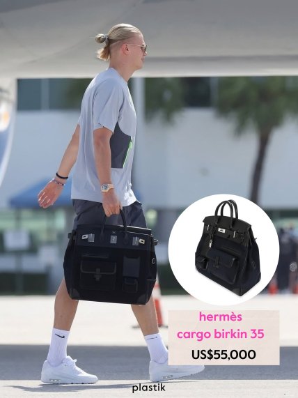 Ерлінг Голанд із сумкою hermes cargo birkin 35