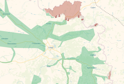 Карта, де йдуть бої в Сумській області 05.01.2026