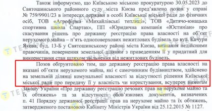 Уточнение Офиса генпрокурора по статусу земли. Фрагмент ответа Телеграфу