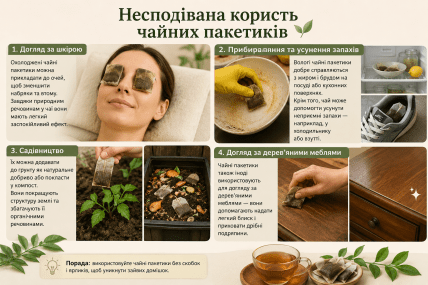 Как можно использовать чайные пакетики повторно