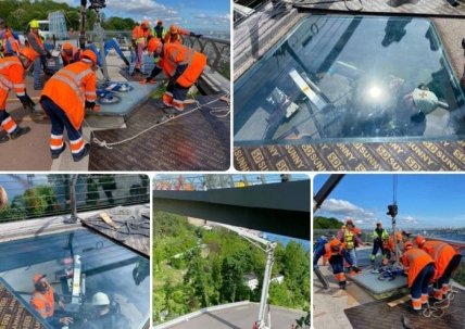 Замена стекол на мосту Кличко