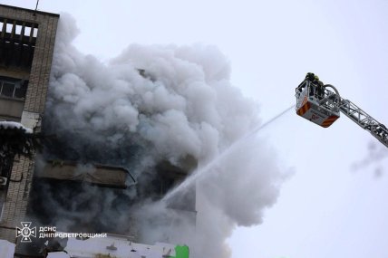 Пожежа після прильоту в Дніпрі