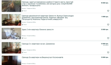 Среди объявлений в Виннице есть двухкомнатные квартиры примерно за 12 тысяч гривен