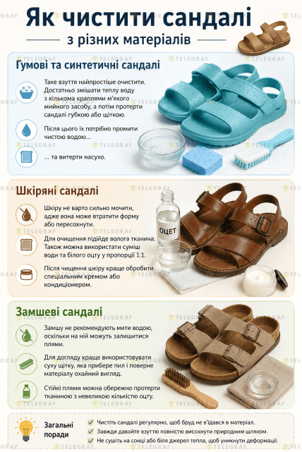 Как правильно ухаживать за сандалиями из разных материалов