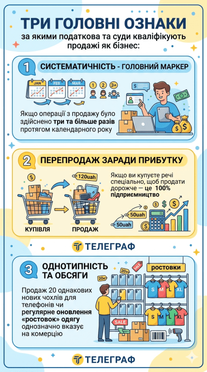 Признаки предпринимательской дееяльности, инфографика