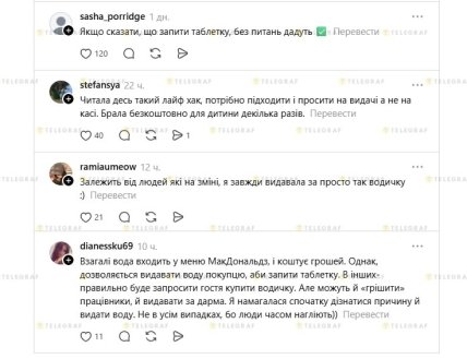 Когда в McDonald’s могут бесплатно дать стакан воды