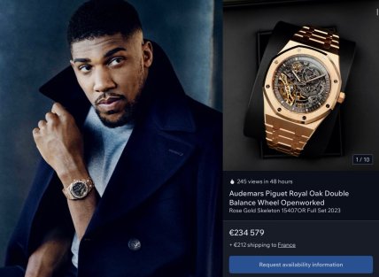 Ентоні Джошуа з годинником Audemars Piguet Royal Oak Double Balance Wheel Openworked