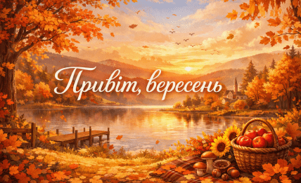 Сентябрь, открытка, осень