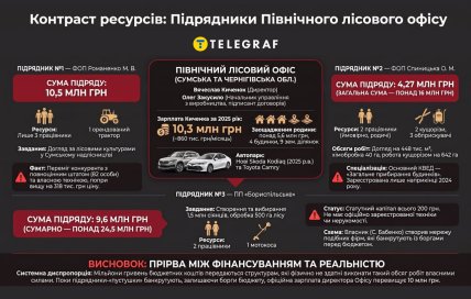 Підрядники Північного лісового офісу. Інфографіка "Телеграфу"