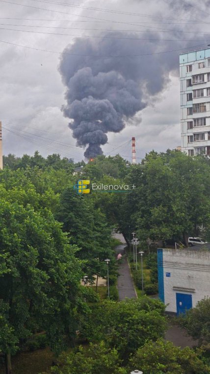 Пожежа після атаки дронів у Москві