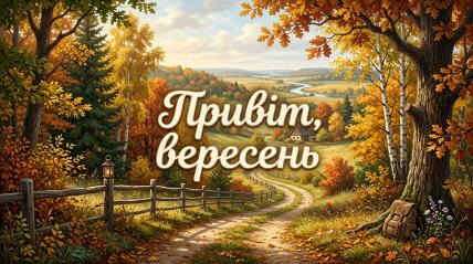Сентябрь, открытка, осень