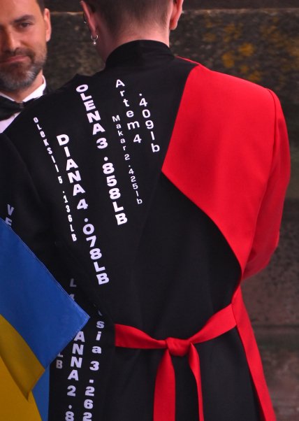 Костюмы группы TVORCHI на бирюзовой дорожке Евровидения 2023