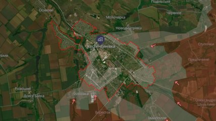 Костянтинівка на карті DeepState