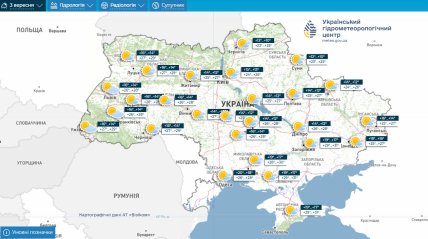 Погода в Украине 3 сентября