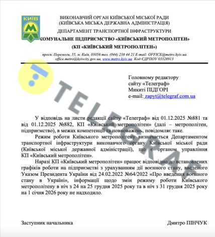 Як працюватиме метро в Києві на свята