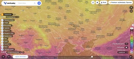 Дані сервісу Ventusky