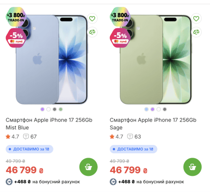 Скільки коштує iPhone 17