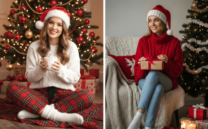 ідеї фото біля ялинки, новий рік, фотосесія