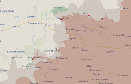 Олександрівський напрямок на карті