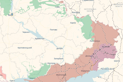 Карта, де йдуть бойові дії в Україні 13.07.2026