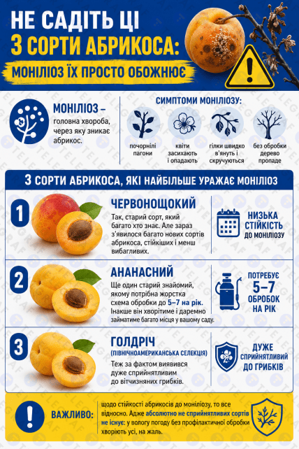 Какие абрикосы не стоит сажать в Украине