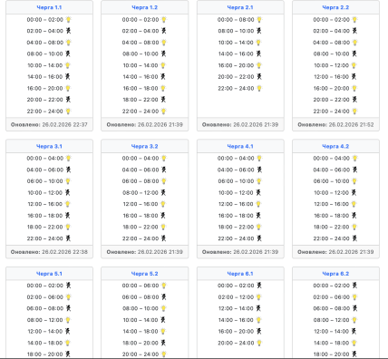Графіки відключень у Вінницькій області 27 лютого