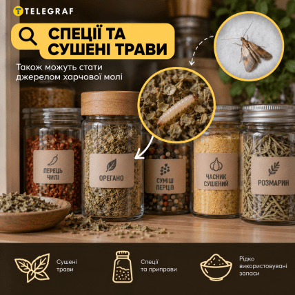 Спеції та сушені трави. Інфографіка: ШІ "Телеграф"