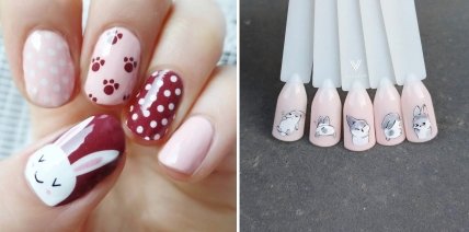 Манікюр із кродликом на новий рік 2023