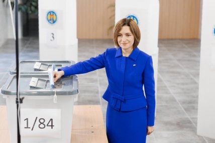 Президент Молдови Майя Санду на виборах 28 вересня