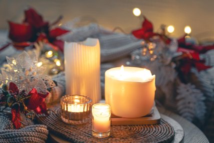 свечи в Рождество аромосвечи