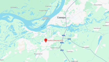 Куйбишевський нафтопереробний завод на карті