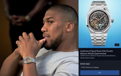 Ентоні Джошуа з годинником Audemars Piguet Royal Oak Double Balance Wheel Openworked