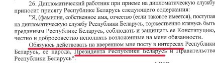 Текст присяги, яку обов’язково мав скласти Фірташ, отримуючи посаду в білоруський дипломатичній службі
