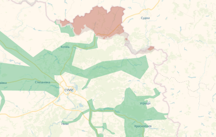 Карта боевых действий в Сумской области DeepState 21.12.2025