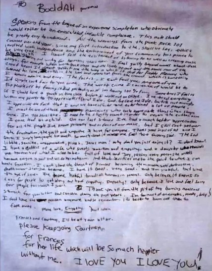 Предсмертная записка Курта Кобейна