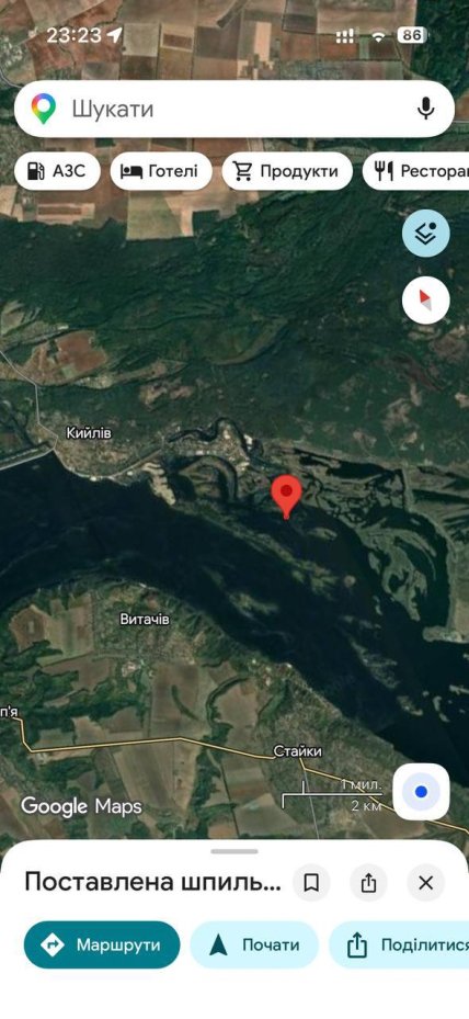 Геолокация успешной рыбалки на Днепре