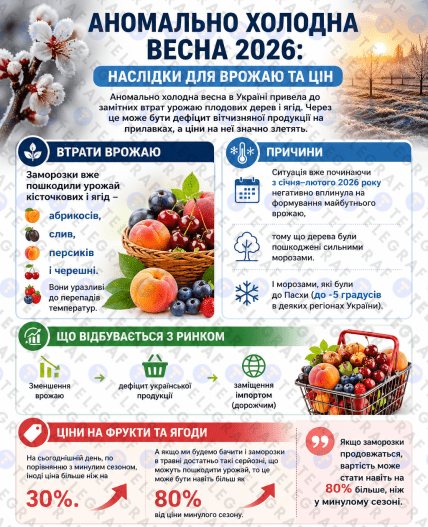 Ціни на фрукти та ягоди злетять в Україні