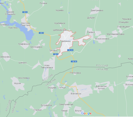 Шебекино на карте