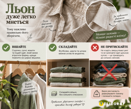 Как складывать льняные вещи | Инфографика: ИИ "Телеграф"