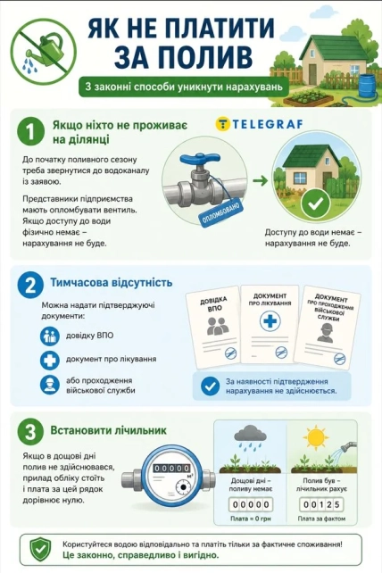 Прийшла квитанція з сумою за використану воду, але ніхто не поливав - як можна законно не платити