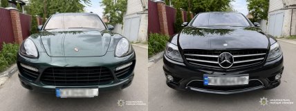 Porsche Cayenne та Mercedes-Benz CL63 AMG. Джерело фото – ФБ-сторінка Нацполіції