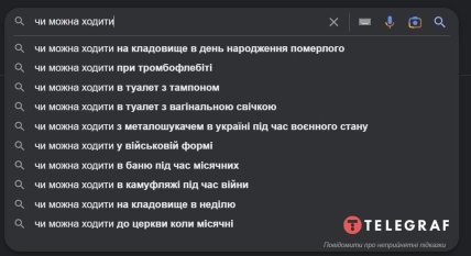 Скриншот с подсказками Google на вопрос "Можно ли ходить...?"