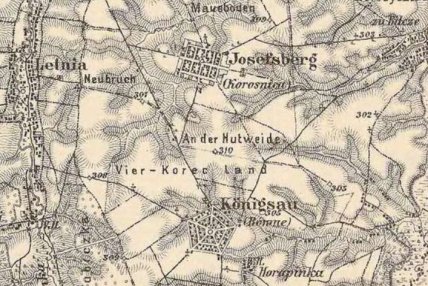 Карта 1875 года, где рядом с названием Кёнигсау фигурирует название Ровно