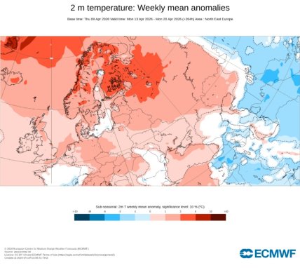 Погодна карта Східної Європи 13.04.-20.04.2026
