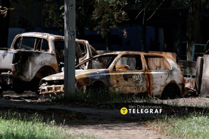 Знищені автомобілі у Краматорську.  Фото Ян Доброносов "Телеграф"