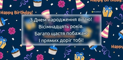 Листівка юнакові на 28 років