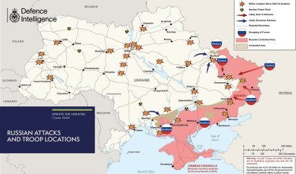 Карта боїв в Україні за 1 червня