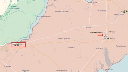 Нова Каховка та Новомиколаївка на карті бойових дій