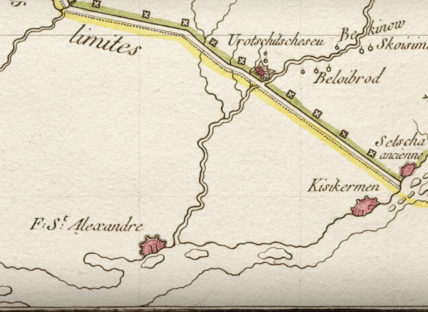 Олександр-Шанц або Олександрівський Шанець на мапі 1769 року