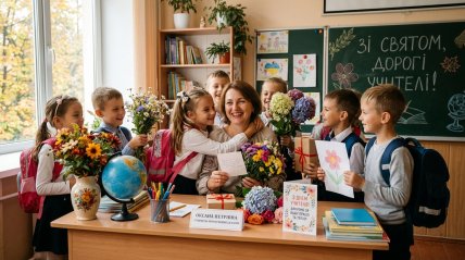 День вчителя, листівки, картинки, поздоровлення